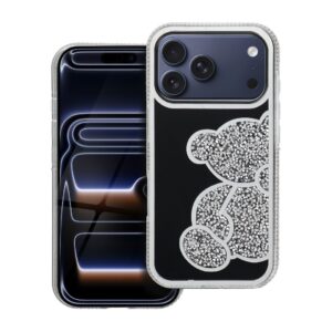 Teddy Bear case for iPhone 18 Pro Max / 17 Pro Max silver