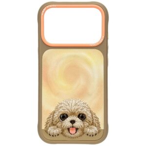 NIMMY case BIG EYED LYING TEDDY POODLE compatible with MagSafe for IPHONE 18 Pro Max/17 Pro Max brown