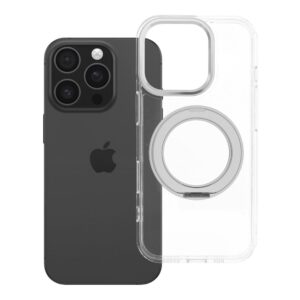Case for iPhone 16 PRO Frame Circle Stand compatible with MagSafe transparent