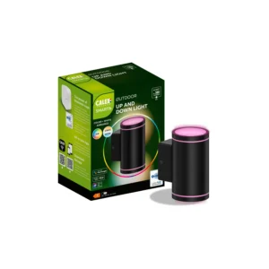 Aplica de perete LED Calex Smart RGB + alb cald 4W IP44 380 lm clasa F Negru