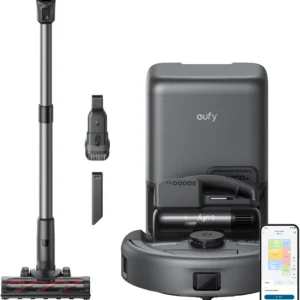 Aspirator robot eufy E20 3-in-1 8.000Pa Statie Auto-Golire Sistem Filtrare cu 5 nivele Negru