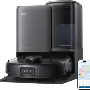 Aspirator robot eufy E25 Omni cu mop sistem 20000 Pa sistem HydroJet statie All-in-one Sac de praf de 3L Rezervor de apa de 2.5L AI Control prin aplicatie Negru