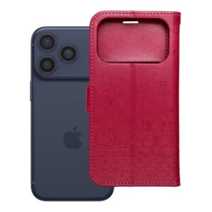 Mezzo Book flip case for iPhone 17 PRO / 18 PRO cats red