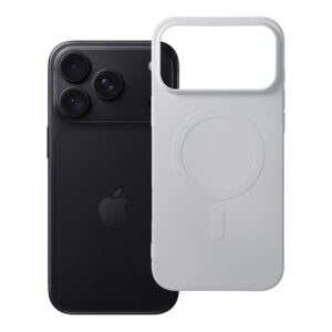 Silicone Mag Cover case for iPhone 18 Pro Max / 17 Pro Max compatible with MagSafe (big hole) silver