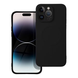 Silicone Mag Cover case for iPhone 14 PRO MAX compatible with MagSafe (camera protection) black