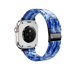Forcell Strap to Apple Watch F-Design FA04 marbled resin clasp 38 / 40 / 41 mm blue