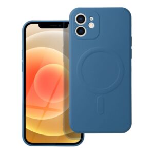 Silicone Mag Cover case for iPhone 12 compatible with MagSafe (camera protection) blue
