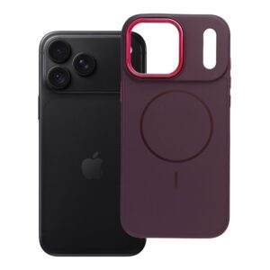 Frame Mag Cover case for iPhone 18 Pro Max / 17 Pro Max compatible with MagSafe dark cherry