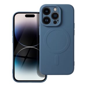 Silicone Mag Cover case for iPhone 14 PRO compatible with MagSafe (camera protection) blue