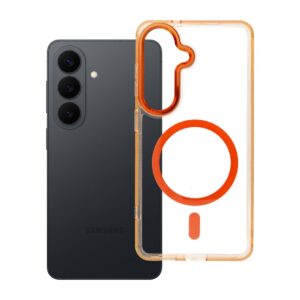 Frame Clear Hybrid Mag Cover case for Samsung S26 compatible with MagSafe hermes orange
