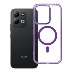 Frame Clear Hybrid Mag Cover case for Xiaomi Redmi 17 4G / 5G compatible with MagSafe purple