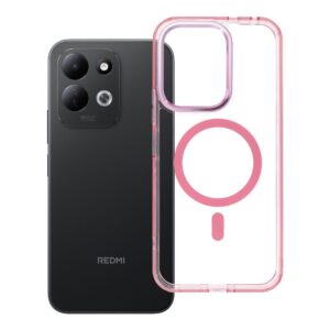 Frame Clear Hybrid Mag Cover case for Xiaomi Redmi 17 4G / 5G compatible with MagSafe powder pink