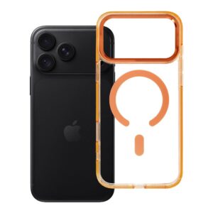 Frame Clear Hybrid Mag Cover case for iPhone 18 Pro Max / 17 Pro Max compatible with MagSafe hermes orange