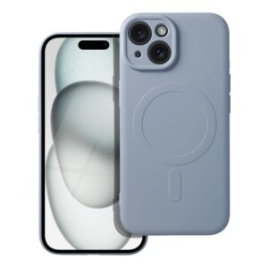 Silicone Mag Cover case for Samsung A57 compatible with MagSafe (camera protection) light blue