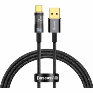 Cablu Baseus Explorer USB la USB-C 100W Fast Charging 1m Negru