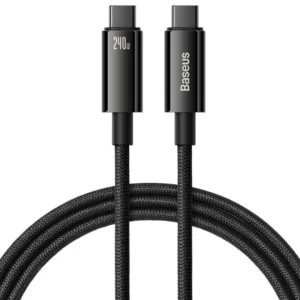 Cablu Baseus Tungsten Gold USB-C la USB-C 240W 2m Negru