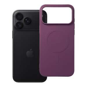 Silicone Mag Cover case for iPhone 18 Pro Max / 17 Pro Max compatible with MagSafe (big hole) burgundy