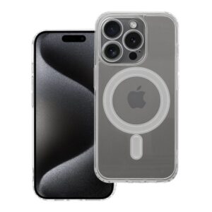 Clear Mag Cover (STR / CAMERA PROTECTION) case for iPhone 15 PRO compatible with MagSafe transparent