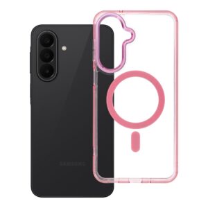 Frame Clear Hybrid Mag Cover case for Samsung A27 compatible with MagSafe powder pink