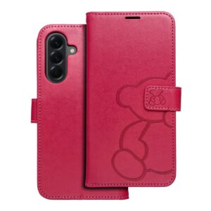 Mezzo Book flip case for Samsung A56 5G teddy bear magenta