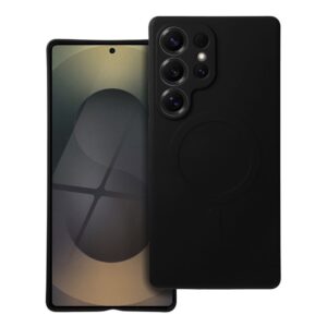 Silicone Mag Cover case for Samsung S25 ULTRA compatible with MagSafe (camera protection) black