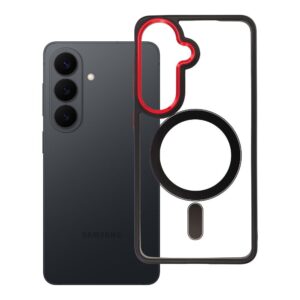 Color Edge Mag Cover case for Samsung S26 compatible with MagSafe black-red