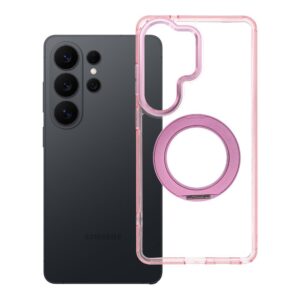 Case for Samsung S26 Ultra Frame Circle Stand compatible with MagSafe pink