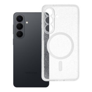 Clear Mag Cover case for Samsung S26 - Glitter (STR / CAMERA PROTECTION) compatible with MagSafe transparent glitter