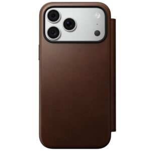 NOMAD leather case for IPHONE 18 Pro Max/17 Pro Max compatible with MagSafe (Modern Leather Folio ECCO Leather) brown
