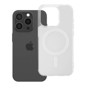 Clear Fusion Mag Cover case for iPhone 15 PRO compatible with MagSafe white