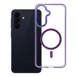 Frame Clear Hybrid Mag Cover case for Samsung A57 compatible with MagSafe purple