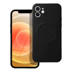Silicone Mag Cover case for iPhone 12 compatible with MagSafe (camera protection) black