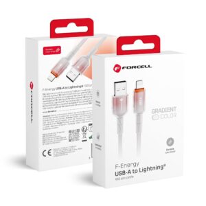 Forcell Cable USB A to Lightning F-Energy 2,4A 12W Gradient 1 m C353 white