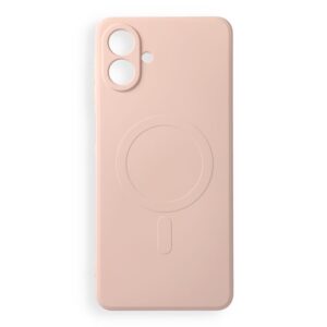 Silicone Mag Cover case for Samsung A08 compatible with MagSafe (camera protection) pink