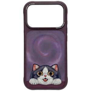 NIMMY case BIG EYED LYING CREAM CAT compatible with MagSafe for IPHONE 18 Pro Max/17 Pro Max purple