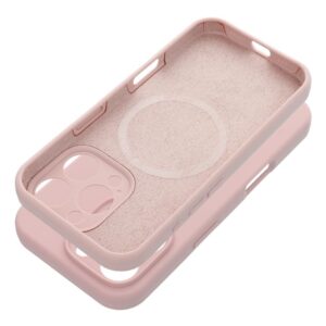 Case for iPhone 15 PRO Silicone 2mm (camera protection) compatible with MagSafe powder pink