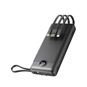 Veger Powerbank C20 (W2047 / W2059) 20000 mAh with built-in Micro-USB cables / Type C / Lightning black