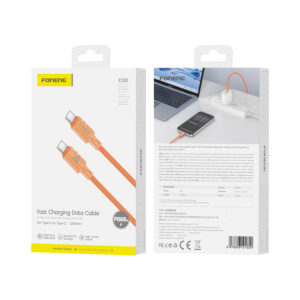 FONENG cable X126 USB-C - USB-C PD 60W 1.2M Orange