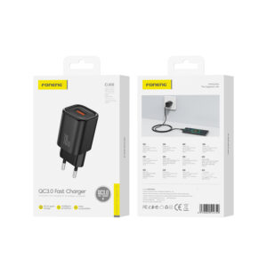 FONENG wall charger EU68 18W 1xUSB QC3.0 Black