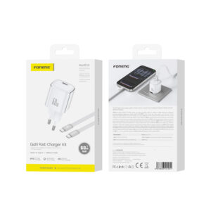 FONENG wall charger MAX40-EU GaN PD 60W 1xUSB-C + cable USB-C - USB-C White