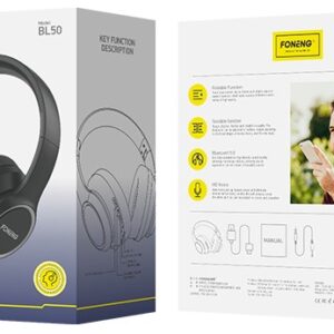 FONENG wireless headphones BL50 Black