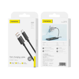 FONENG cable XS07 USB - USB-C 3A 1M Black