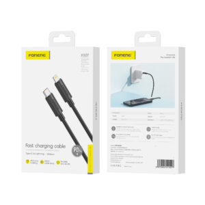 FONENG cable XS07 USB-C - Lightning PD 27W 1.2M Black