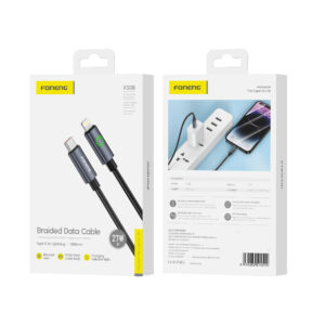 FONENG cable XS08 USB-C - Lightning PD 27W 1.2M Black
