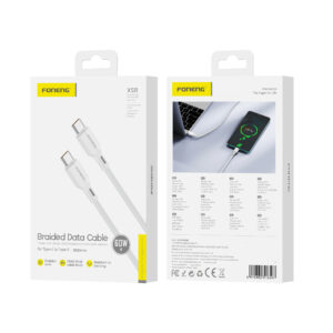 FONENG cable XS11 USB-C - USB-C PD 60W 1M (IMPLETIT) White