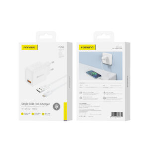 FONENG wall charger EU54 18W 1xUSB QC3.0 + cable Lightning White