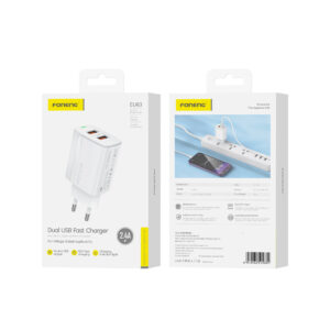 FONENG wall charger EU63 2.4A 12W 2xUSB White