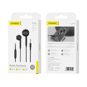 FONENG wired earphones EP100 JACK 3.5MM with microphone 1.2M Black