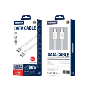 JELLICO cable B22 USB-C - USB-C PD 100W 1M White