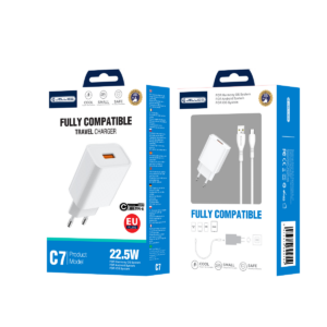 JELLICO wall charger C7 22.5W 1xUSB QC3.0 + cable USB-C White